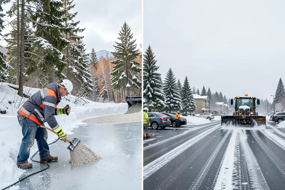 Restaurant Deicing in Sedro-Woolley, Skagit County, WA - Identify entrances, patios, staff routes, and parking walks