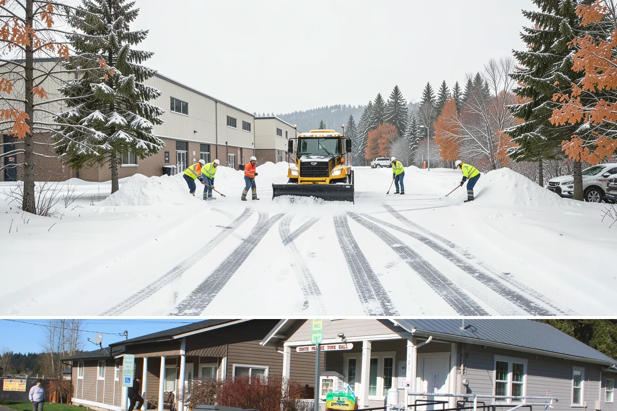 Restaurant Deicing in South Prairie, Pierce County, WA - Deicing runs through the winter dining season, peaking on the freezing-rain evenings that overlap with peak reservation hours.