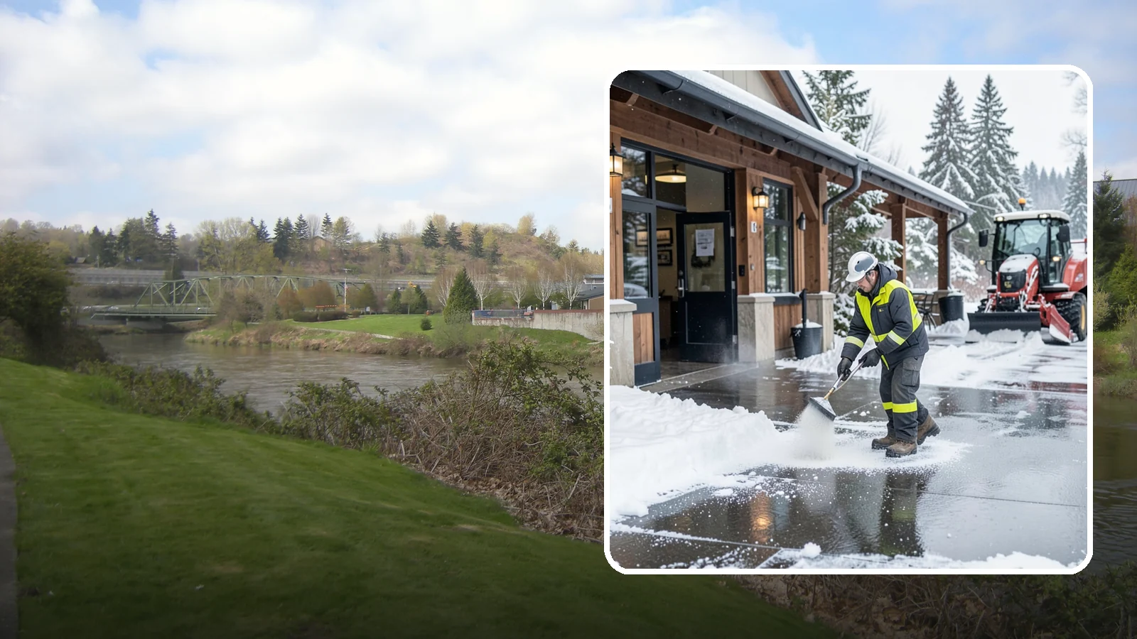 Restaurant Deicing in Tukwila, King County, WA - Deicing for restaurants that keeps entrances, patios, and parking approaches safe for diners and staff during a Western...