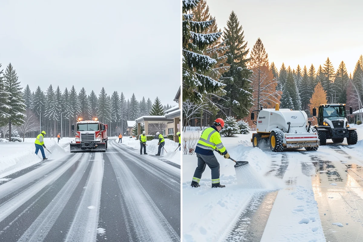 Restaurant Deicing in Wilkeson, Pierce County, WA - Identify entrances, patios, staff routes, and parking walks