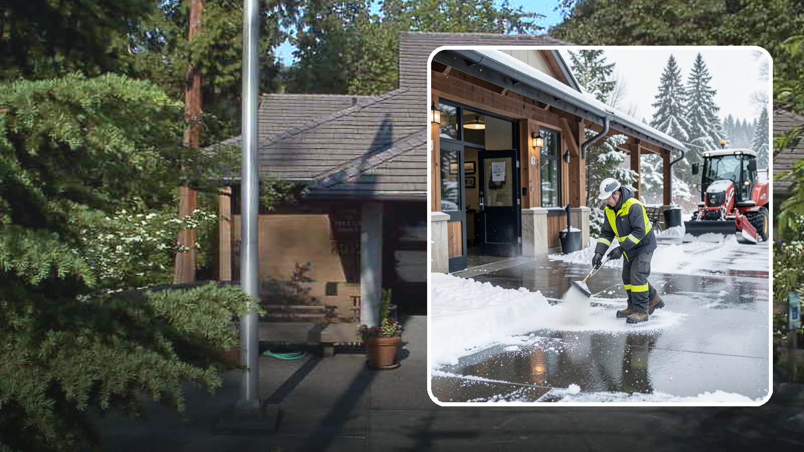 Restaurant Deicing in Yarrow Point, King County, WA - Deicing for restaurants that keeps entrances, patios, and parking approaches safe for diners and staff during a Western...