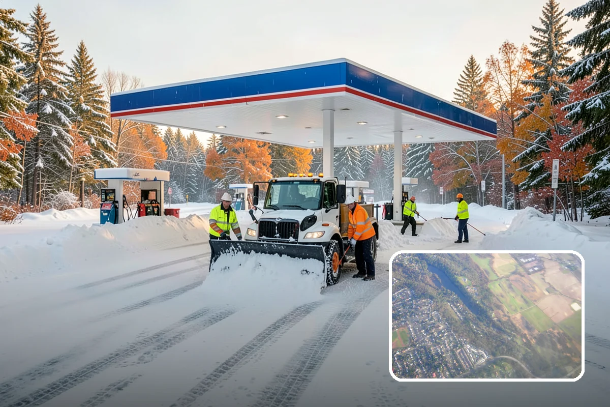 Restaurant Parking Lot Snow Removal in Algona, King County, WA - Diners can park and reach the door without navigating ice