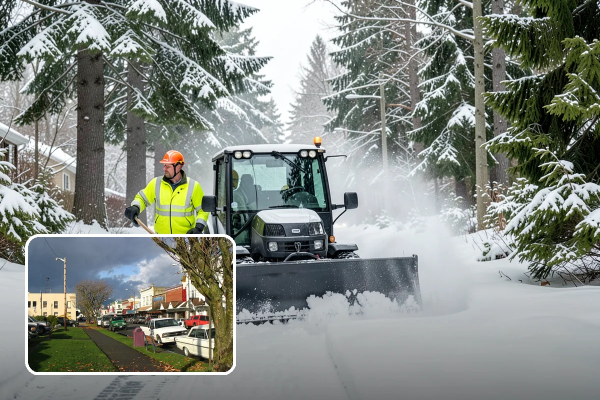 Restaurant Parking Lot Snow Removal in Arlington, Snohomish County, WA - Diners can park and reach the door without navigating ice