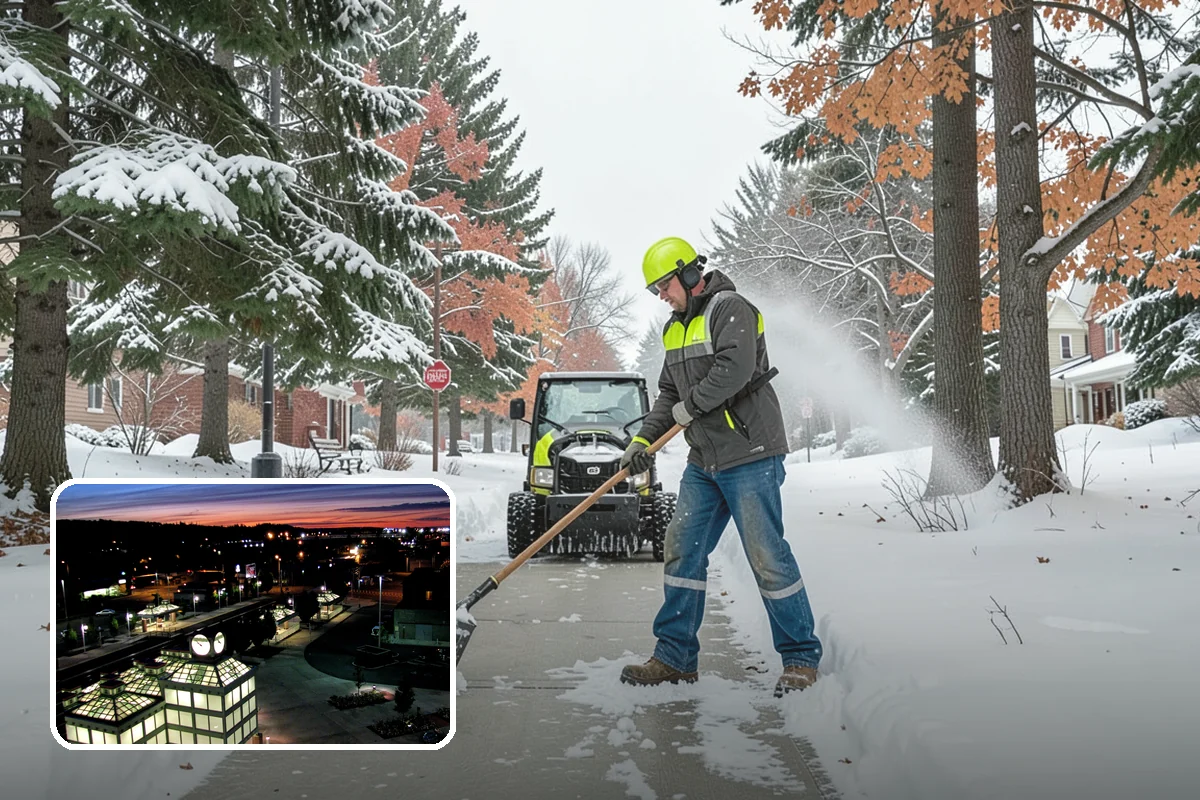 Restaurant Parking Lot Snow Removal in Auburn, King County, WA - Diners can park and reach the door without navigating ice