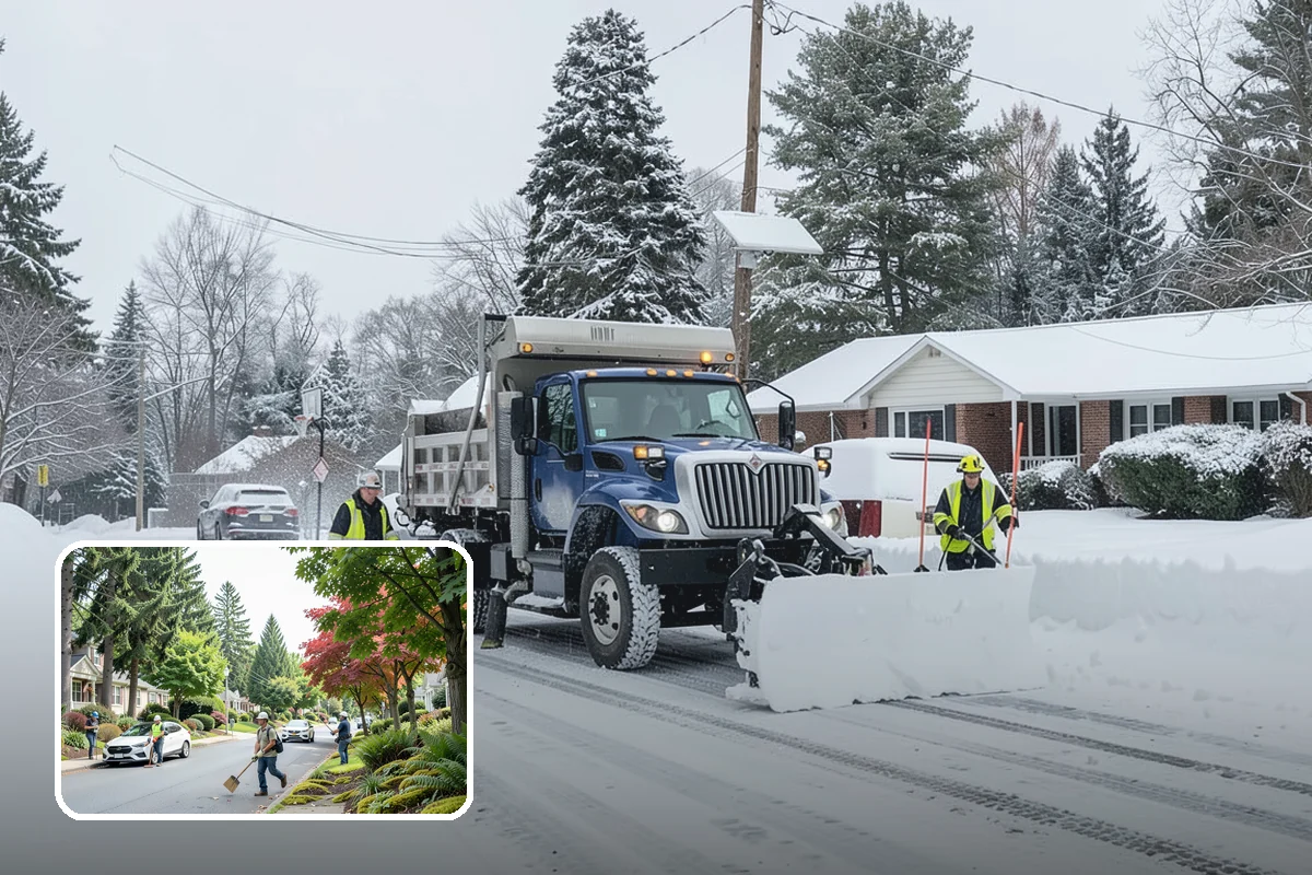Restaurant Parking Lot Snow Removal in Beaux Arts Village, King County, WA - Diners can park and reach the door without navigating ice