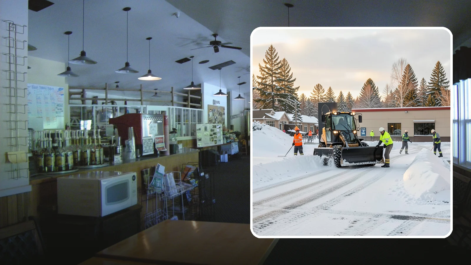 Restaurant Parking Lot Snow Removal in Black Diamond, King County, WA - We clear restaurant lots ahead of service so Western Washington diners can park and walk in safely during winter.
