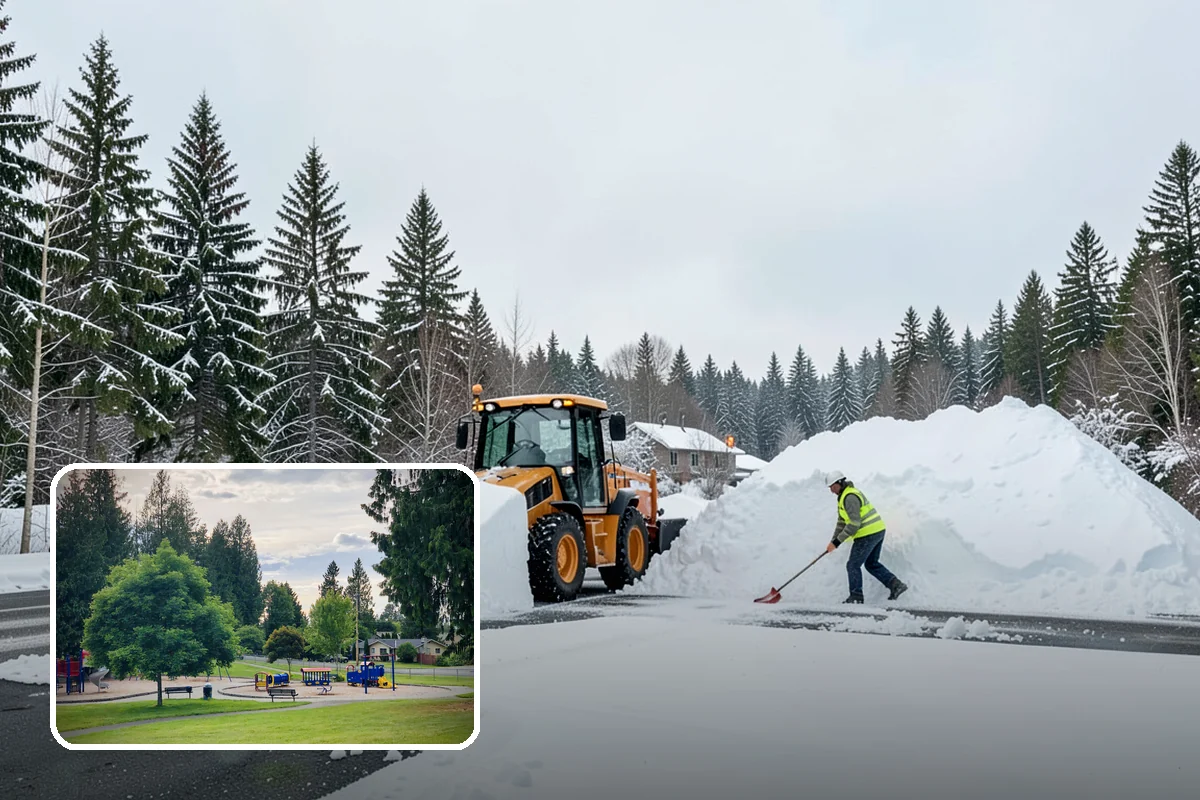 Restaurant Parking Lot Snow Removal in Bonney Lake, Pierce County, WA - Diners can park and reach the door without navigating ice