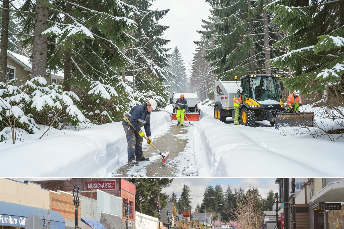 Restaurant Parking Lot Snow Removal in Bothell, King County, WA - Restaurant lots in Western Washington see the most winter demand from December through February, when after-dark freezes follow...