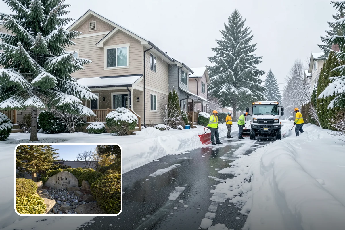 Restaurant Parking Lot Snow Removal in Clyde Hill, King County, WA - Diners can park and reach the door without navigating ice