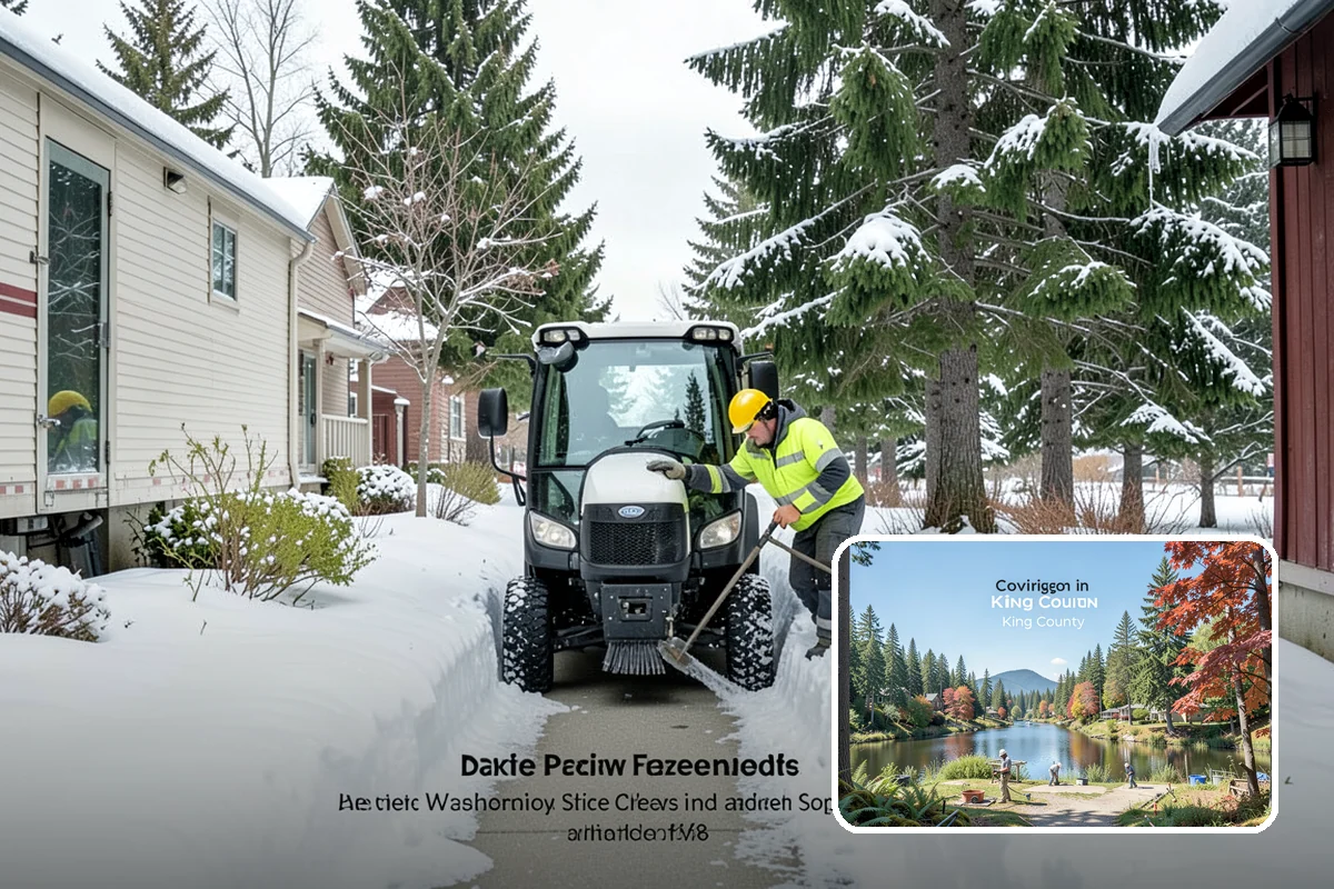 Restaurant Parking Lot Snow Removal in Covington, King County, WA - Diners can park and reach the door without navigating ice