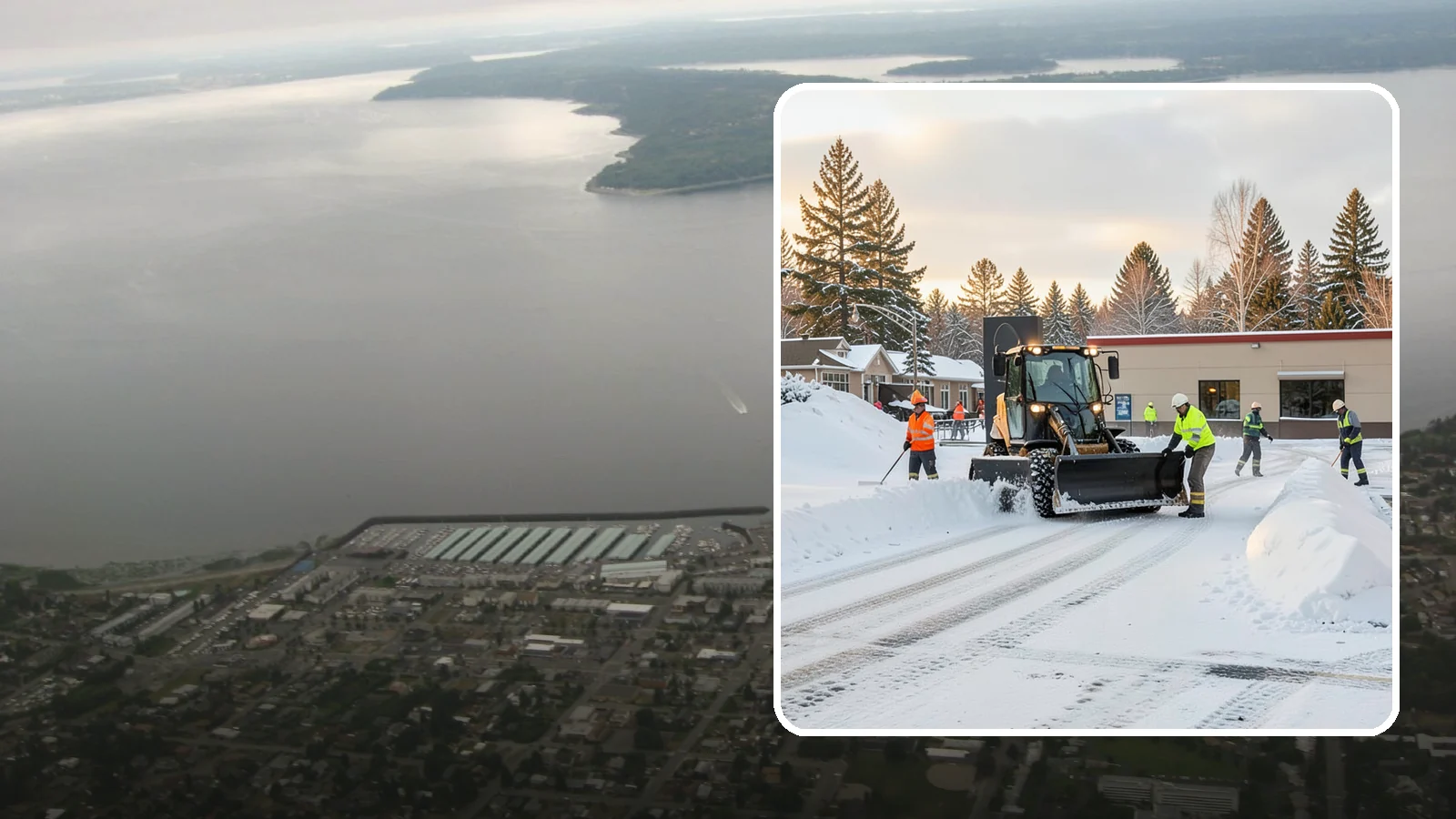 Restaurant Parking Lot Snow Removal in Des Moines, King County, WA - We clear restaurant lots ahead of service so Western Washington diners can park and walk in safely during winter.