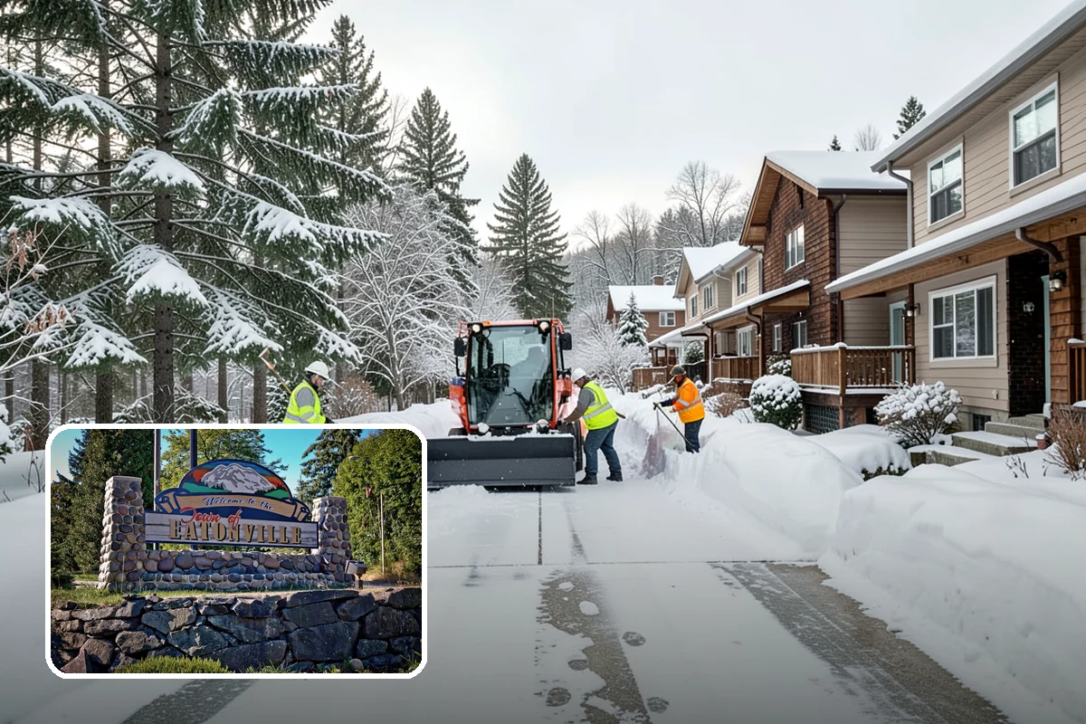 Restaurant Parking Lot Snow Removal in Eatonville, Pierce County, WA - Diners can park and reach the door without navigating ice