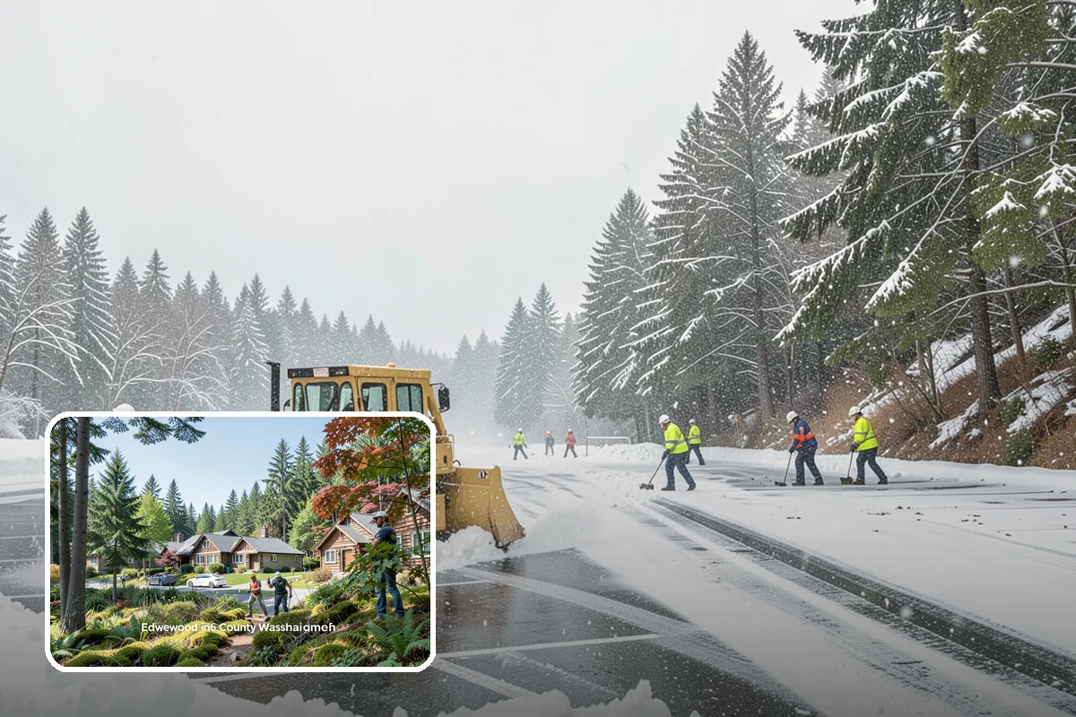 Restaurant Parking Lot Snow Removal in Edgewood, Pierce County, WA - Diners can park and reach the door without navigating ice