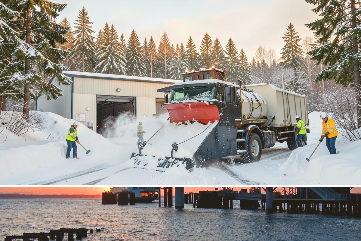 Restaurant Parking Lot Snow Removal in Edmonds, Snohomish County, WA - Restaurant lots in Western Washington see the most winter demand from December through February, when after-dark freezes follow...