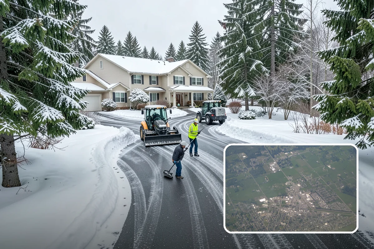 Restaurant Parking Lot Snow Removal in Enumclaw, King County, WA - Diners can park and reach the door without navigating ice