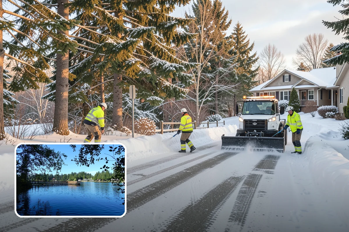 Restaurant Parking Lot Snow Removal in Federal Way, King County, WA - Diners can park and reach the door without navigating ice