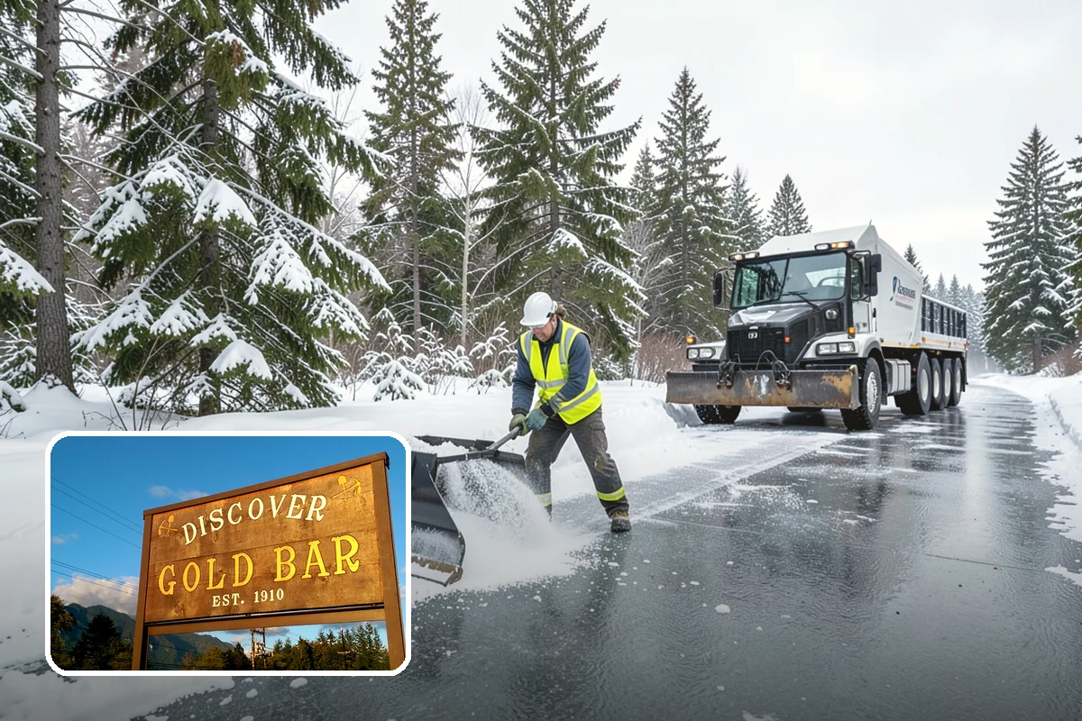 Restaurant Parking Lot Snow Removal in Gold Bar, Snohomish County, WA - Diners can park and reach the door without navigating ice