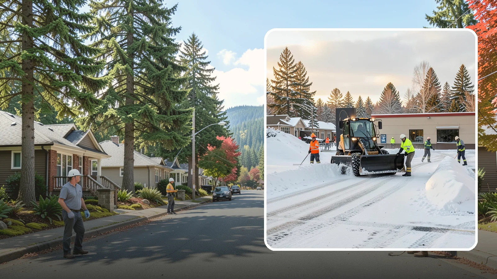 Restaurant Parking Lot Snow Removal in Hunts Point, King County, WA - We clear restaurant lots ahead of service so Western Washington diners can park and walk in safely during winter.