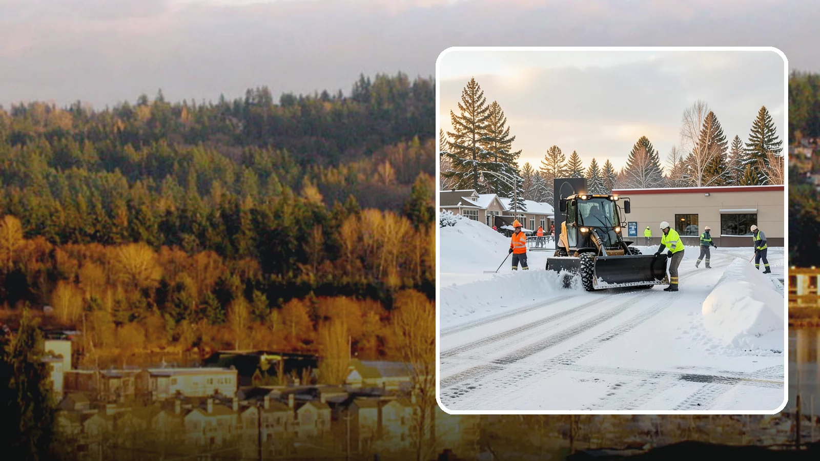 Restaurant Parking Lot Snow Removal in Kenmore, King County, WA - We clear restaurant lots ahead of service so Western Washington diners can park and walk in safely during winter.