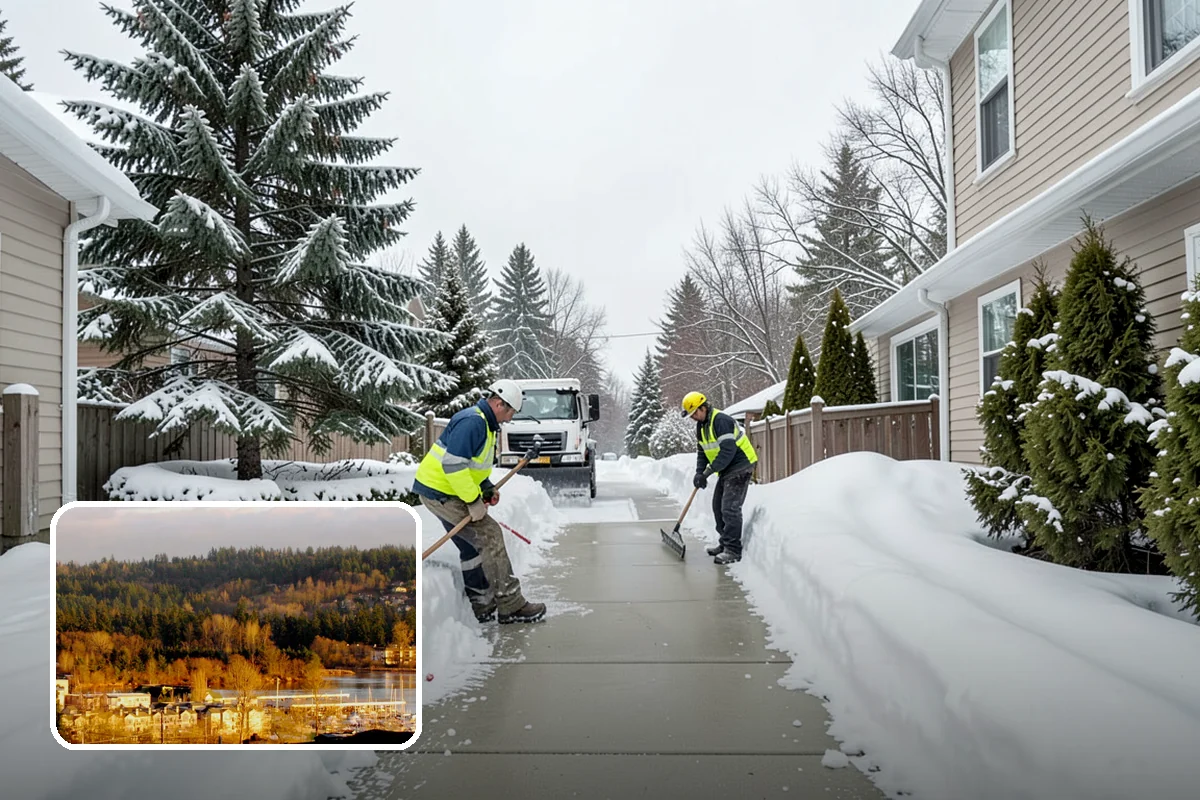 Restaurant Parking Lot Snow Removal in Kenmore, King County, WA - Diners can park and reach the door without navigating ice