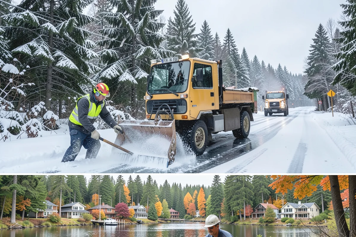 Restaurant Parking Lot Snow Removal in La Conner, Skagit County, WA - Restaurant lots in Western Washington see the most winter demand from December through February, when after-dark freezes follow...