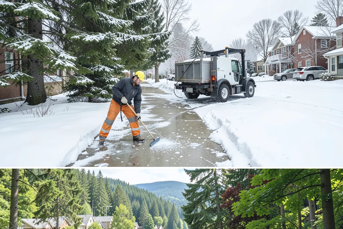 Restaurant Parking Lot Snow Removal in Lake Forest Park, King County, WA - Restaurant lots in Western Washington see the most winter demand from December through February, when after-dark freezes follow...