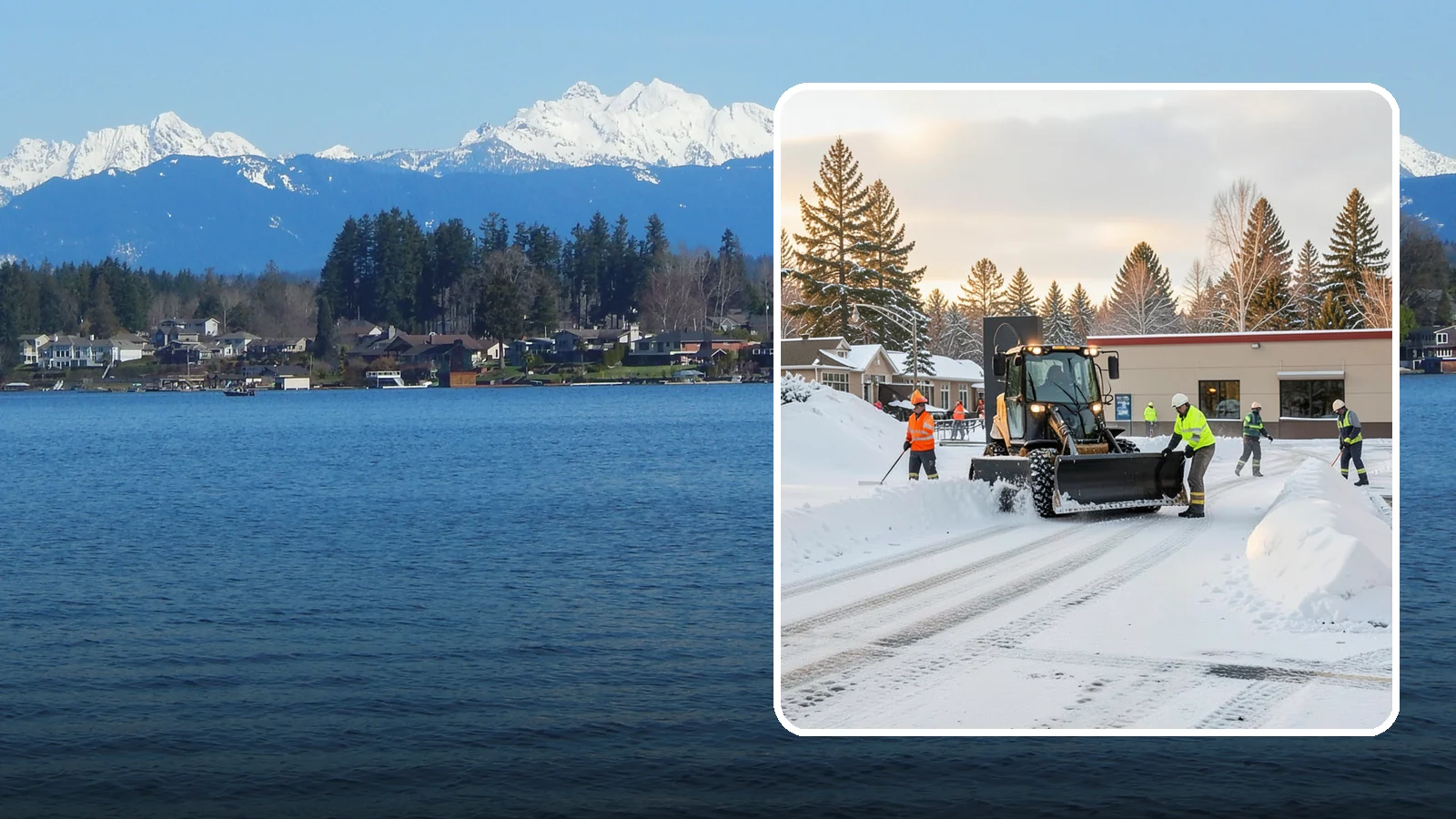 Restaurant Parking Lot Snow Removal in Lake Stevens, Snohomish County, WA - We clear restaurant lots ahead of service so Western Washington diners can park and walk in safely during winter.