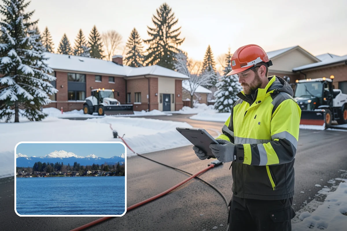 Restaurant Parking Lot Snow Removal in Lake Stevens, Snohomish County, WA - Diners can park and reach the door without navigating ice