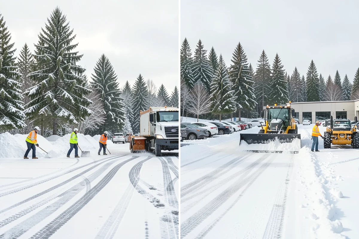 Restaurant Parking Lot Snow Removal in Lake Stevens, Snohomish County, WA - Confirm service hours and entrance layout with restaurant management