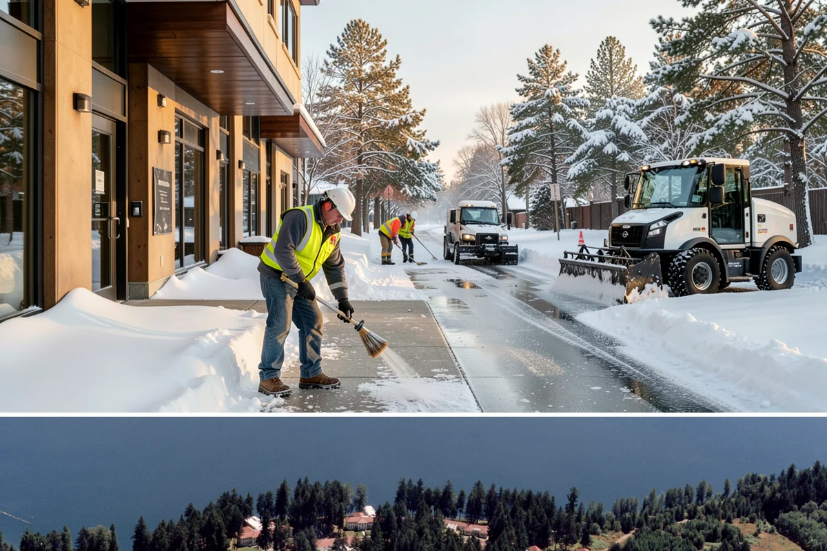 Restaurant Parking Lot Snow Removal in Lakewood, Pierce County, WA - Restaurant lots in Western Washington see the most winter demand from December through February, when after-dark freezes follow...