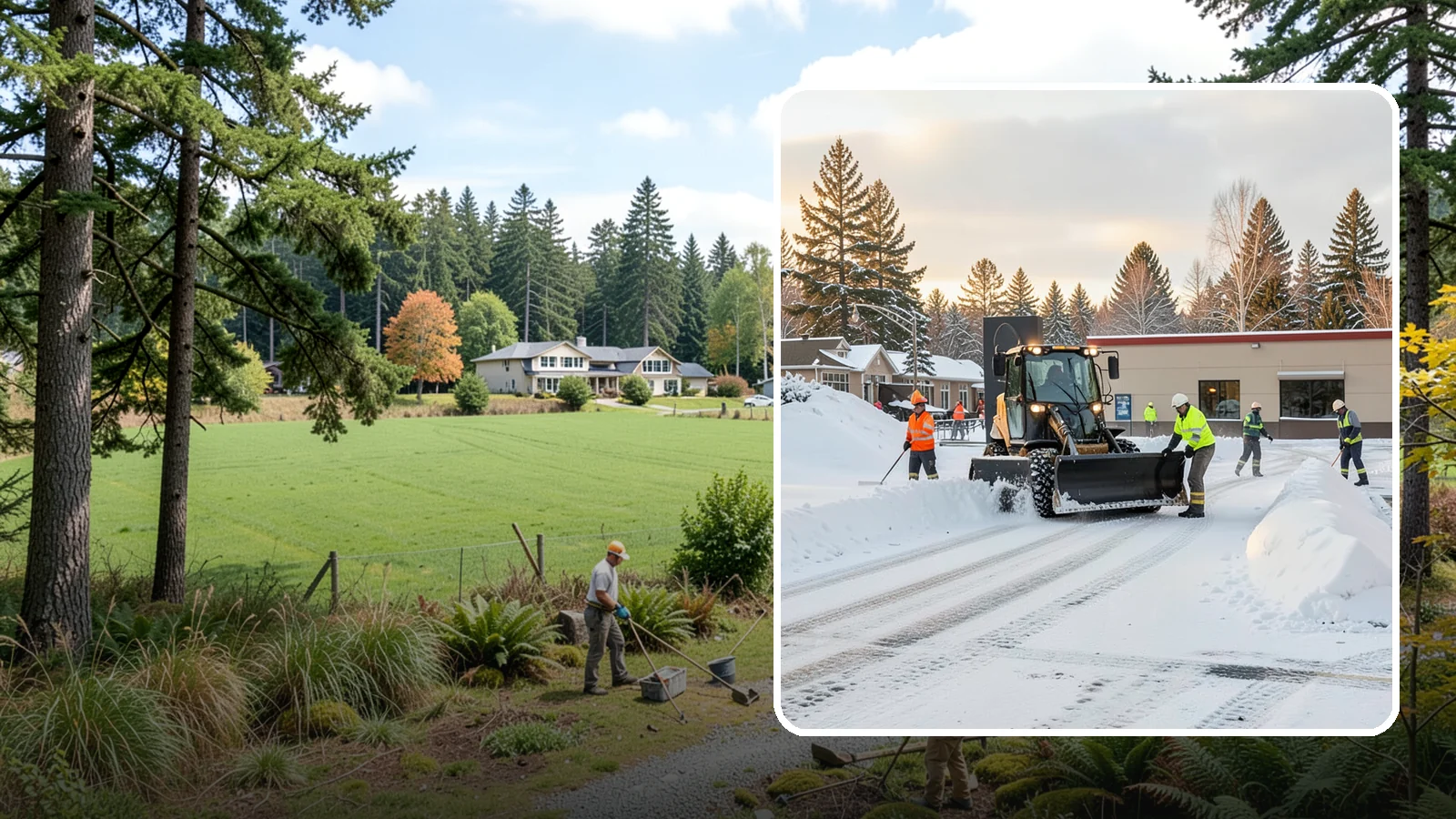 Restaurant Parking Lot Snow Removal in Lyman, Skagit County, WA - We clear restaurant lots ahead of service so Western Washington diners can park and walk in safely during winter.