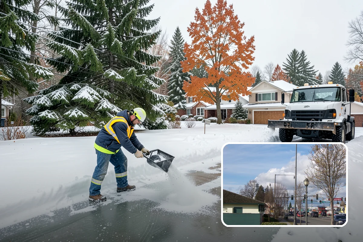 Restaurant Parking Lot Snow Removal in Marysville, Snohomish County, WA - Diners can park and reach the door without navigating ice