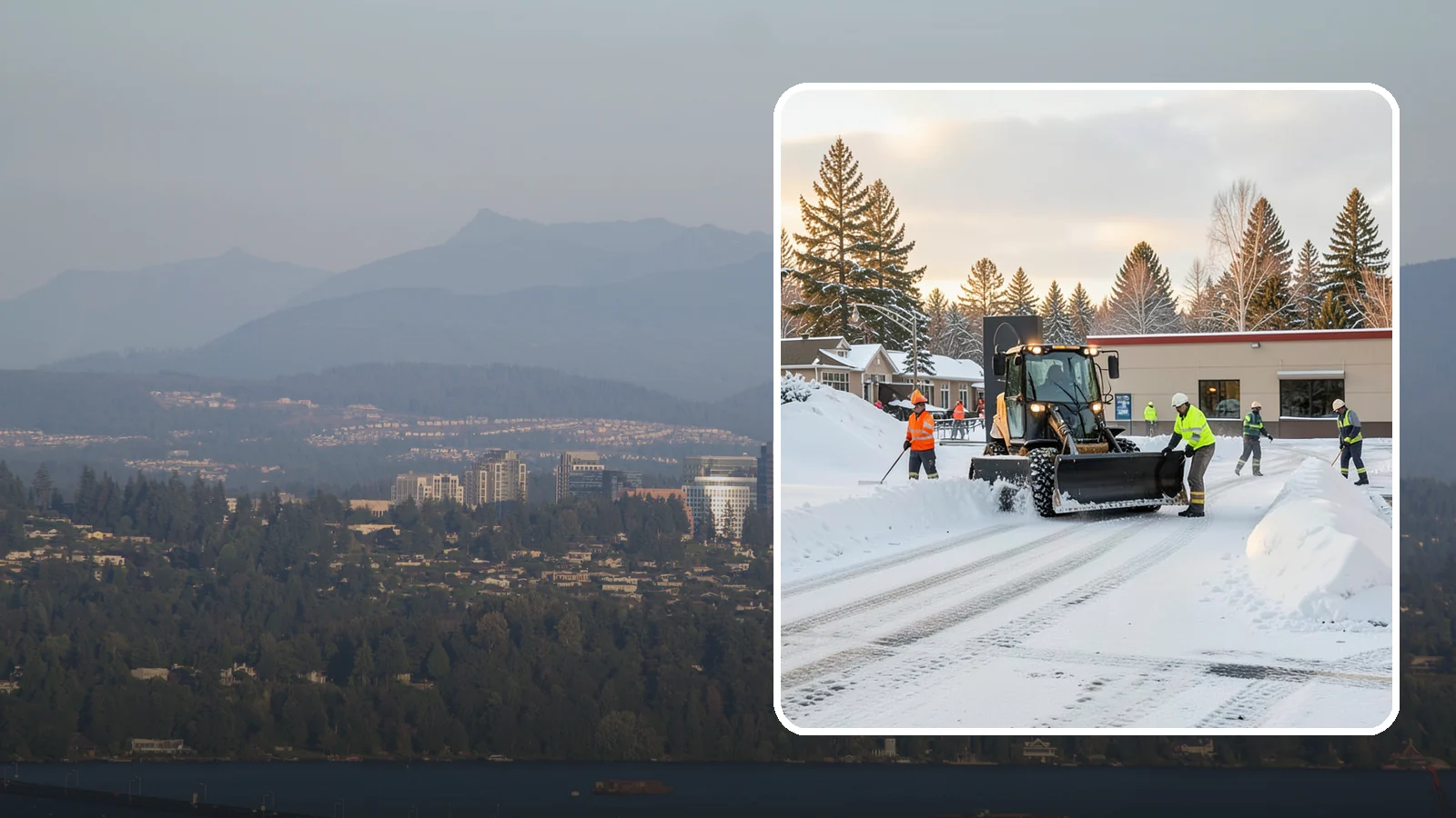 Restaurant Parking Lot Snow Removal in Medina, King County, WA - We clear restaurant lots ahead of service so Western Washington diners can park and walk in safely during winter.