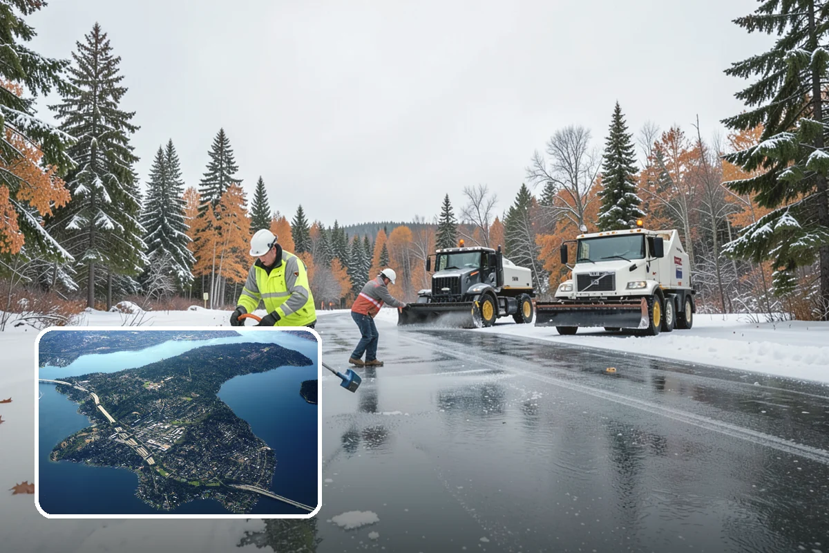 Restaurant Parking Lot Snow Removal in Mercer Island, King County, WA - Diners can park and reach the door without navigating ice