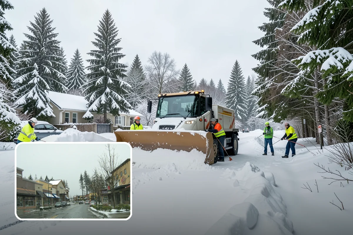 Restaurant Parking Lot Snow Removal in Mill Creek, Snohomish County, WA - Diners can park and reach the door without navigating ice