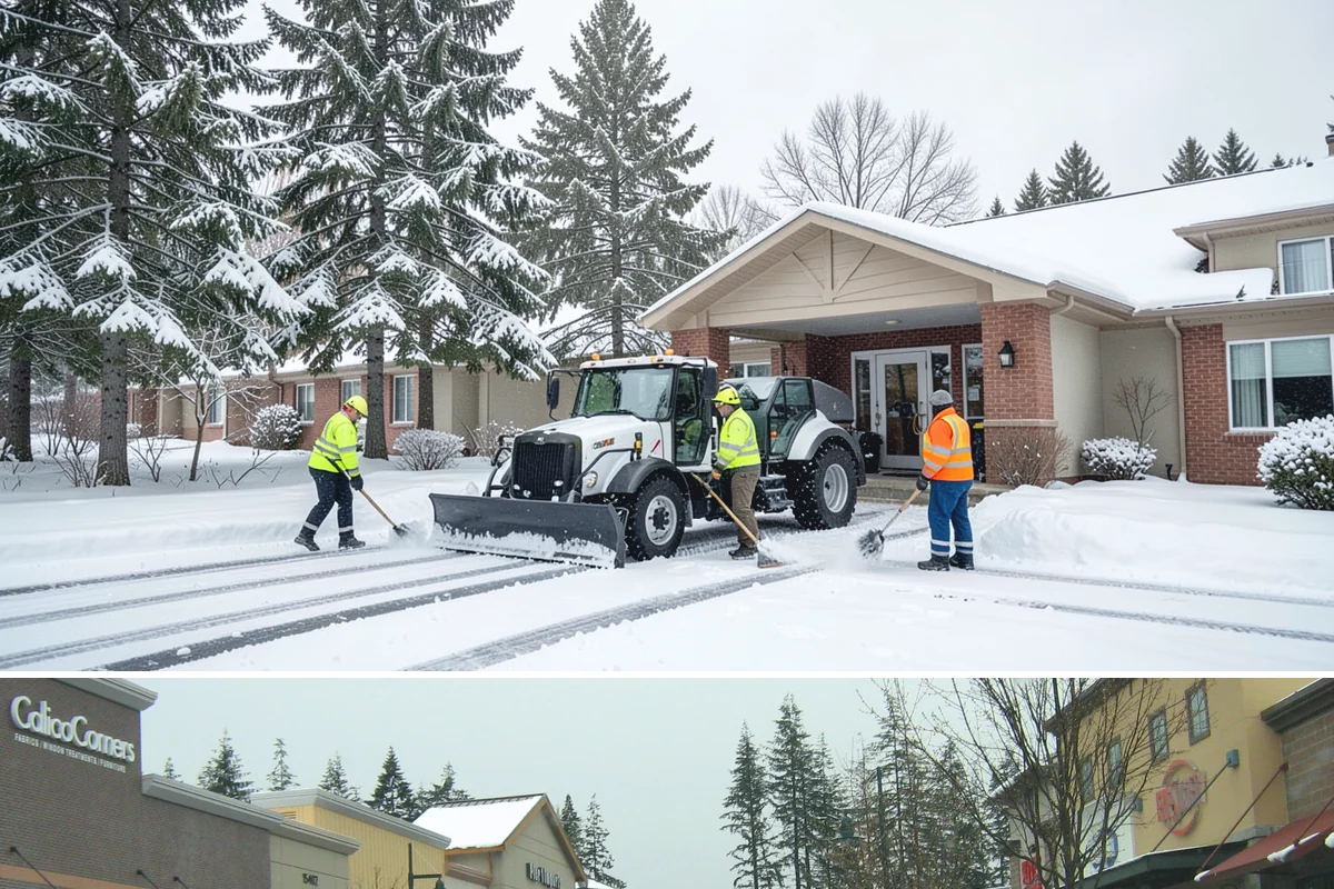 Restaurant Parking Lot Snow Removal in Mill Creek, Snohomish County, WA - Restaurant lots in Western Washington see the most winter demand from December through February, when after-dark freezes follow...