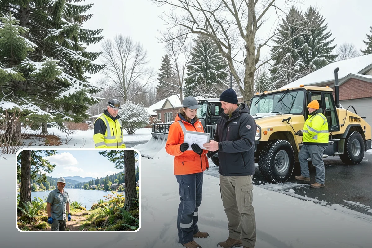 Restaurant Parking Lot Snow Removal in Milton, King County, WA - Diners can park and reach the door without navigating ice
