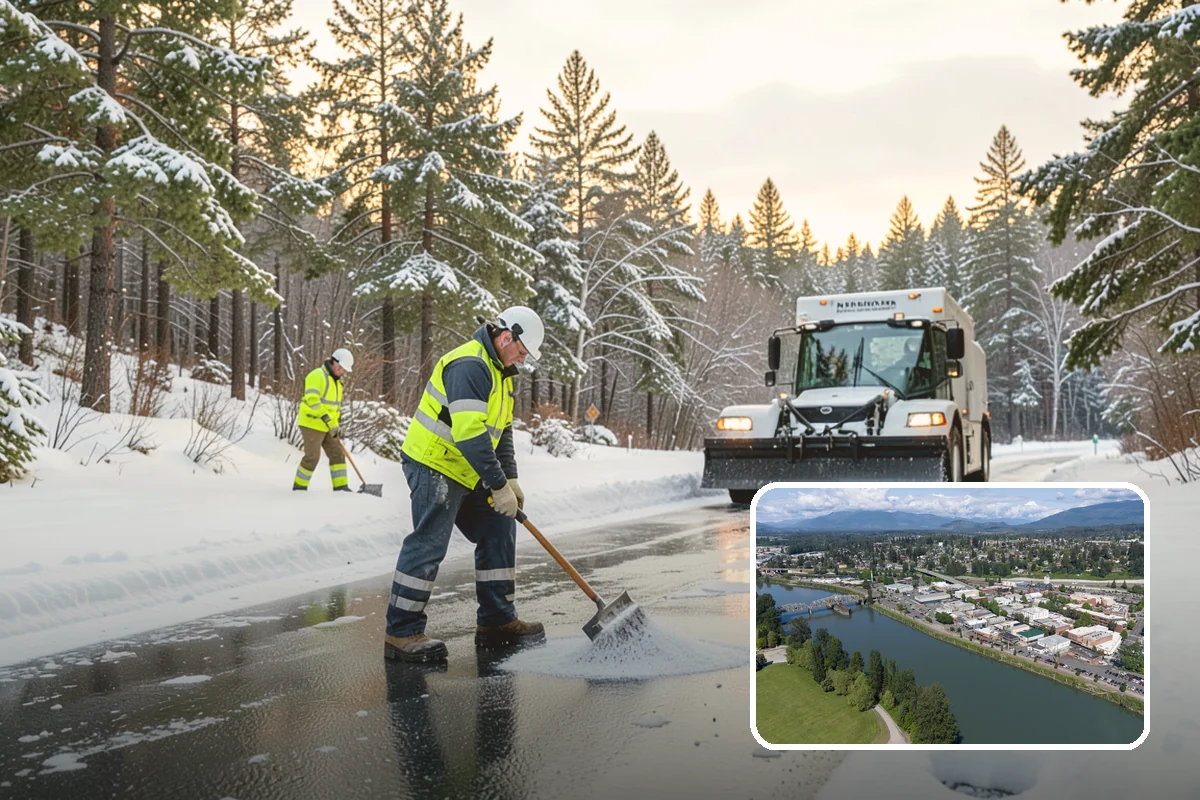 Restaurant Parking Lot Snow Removal in Mount Vernon, Skagit County, WA - Diners can park and reach the door without navigating ice