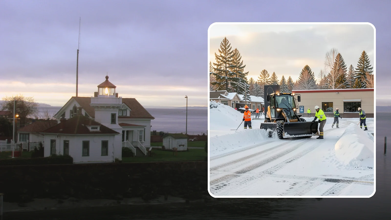 Restaurant Parking Lot Snow Removal in Mukilteo, Snohomish County, WA - We clear restaurant lots ahead of service so Western Washington diners can park and walk in safely during winter.