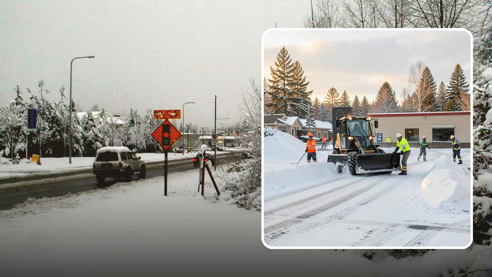 Restaurant Parking Lot Snow Removal in Newcastle, King County, WA - We clear restaurant lots ahead of service so Western Washington diners can park and walk in safely during winter.