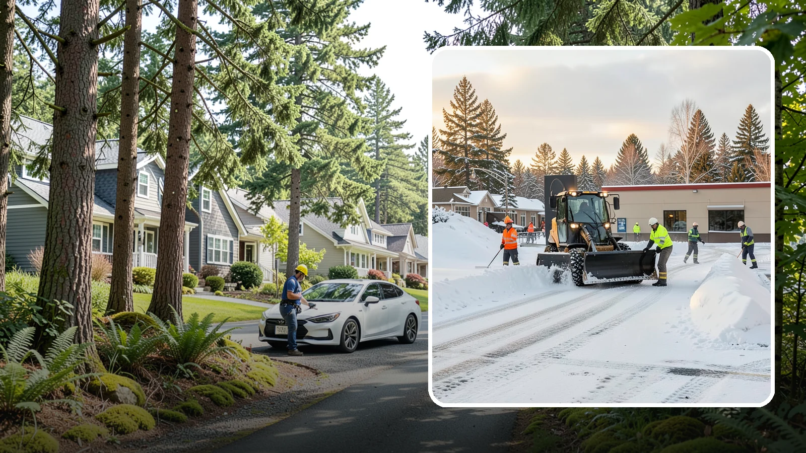 Restaurant Parking Lot Snow Removal in Normandy Park, King County, WA - We clear restaurant lots ahead of service so Western Washington diners can park and walk in safely during winter.
