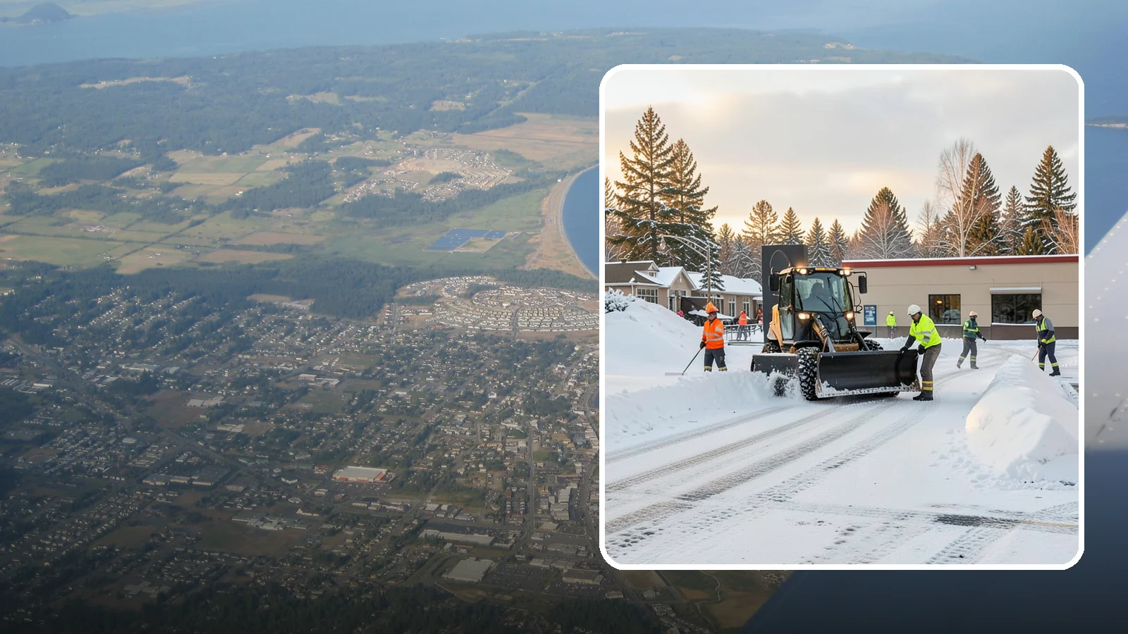 Restaurant Parking Lot Snow Removal in Oak Harbor, Island County, WA - We clear restaurant lots ahead of service so Western Washington diners can park and walk in safely during winter.
