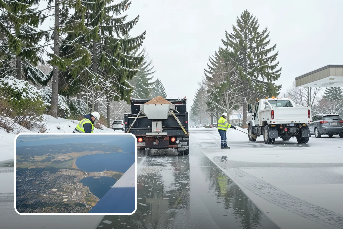 Restaurant Parking Lot Snow Removal in Oak Harbor, Island County, WA - Diners can park and reach the door without navigating ice