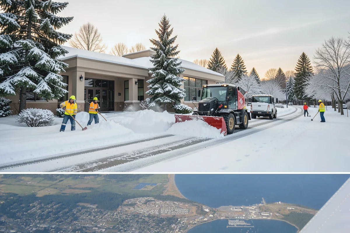 Restaurant Parking Lot Snow Removal in Oak Harbor, Island County, WA - Restaurant lots in Western Washington see the most winter demand from December through February, when after-dark freezes follow...