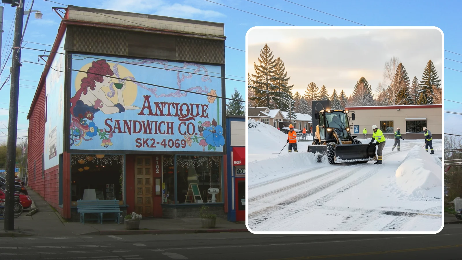Restaurant Parking Lot Snow Removal in Ruston, Pierce County, WA - We clear restaurant lots ahead of service so Western Washington diners can park and walk in safely during winter.