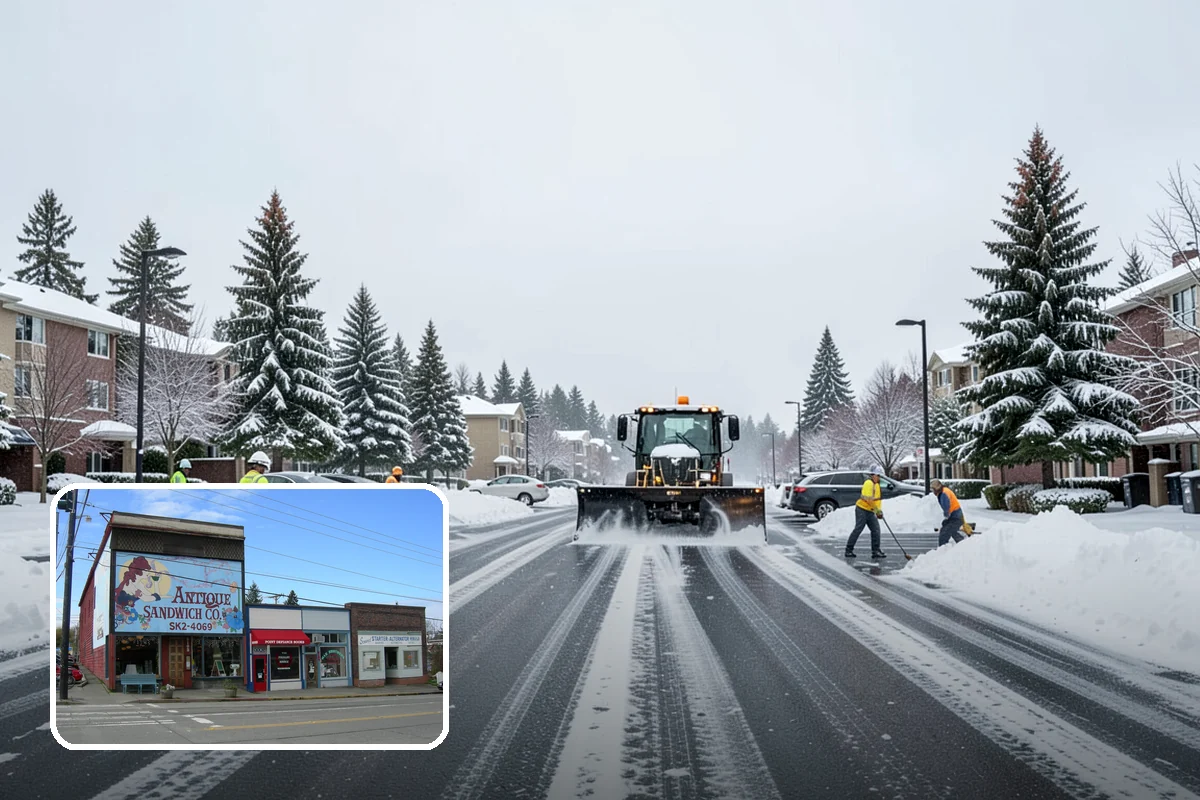 Restaurant Parking Lot Snow Removal in Ruston, Pierce County, WA - Diners can park and reach the door without navigating ice
