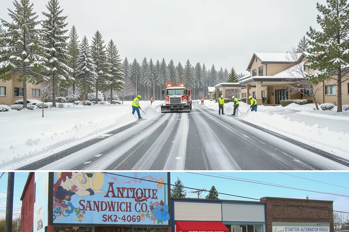 Restaurant Parking Lot Snow Removal in Ruston, Pierce County, WA - Restaurant lots in Western Washington see the most winter demand from December through February, when after-dark freezes follow...