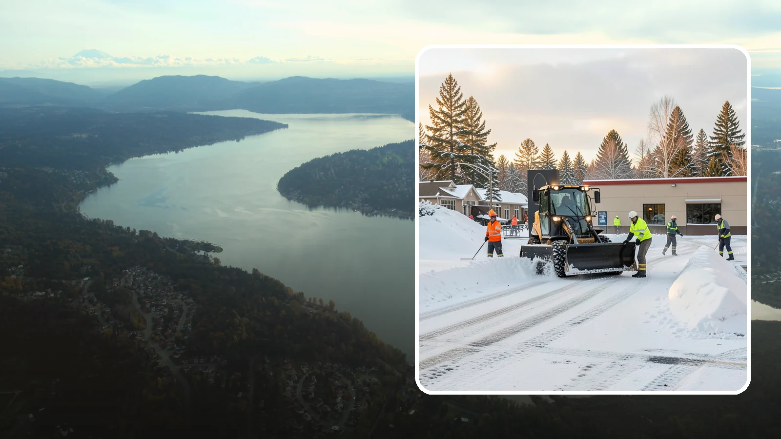 Restaurant Parking Lot Snow Removal in Sammamish, King County, WA - We clear restaurant lots ahead of service so Western Washington diners can park and walk in safely during winter.