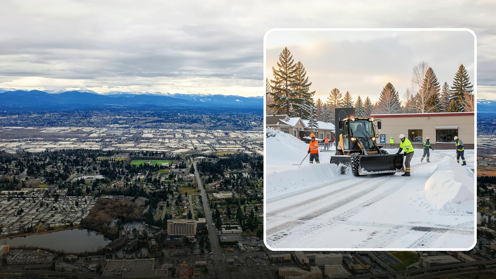 Restaurant Parking Lot Snow Removal in SeaTac, King County, WA - We clear restaurant lots ahead of service so Western Washington diners can park and walk in safely during winter.