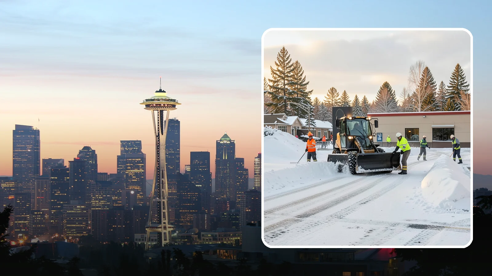 Restaurant Parking Lot Snow Removal in Seattle, King County, WA - We clear restaurant lots ahead of service so Western Washington diners can park and walk in safely during winter.